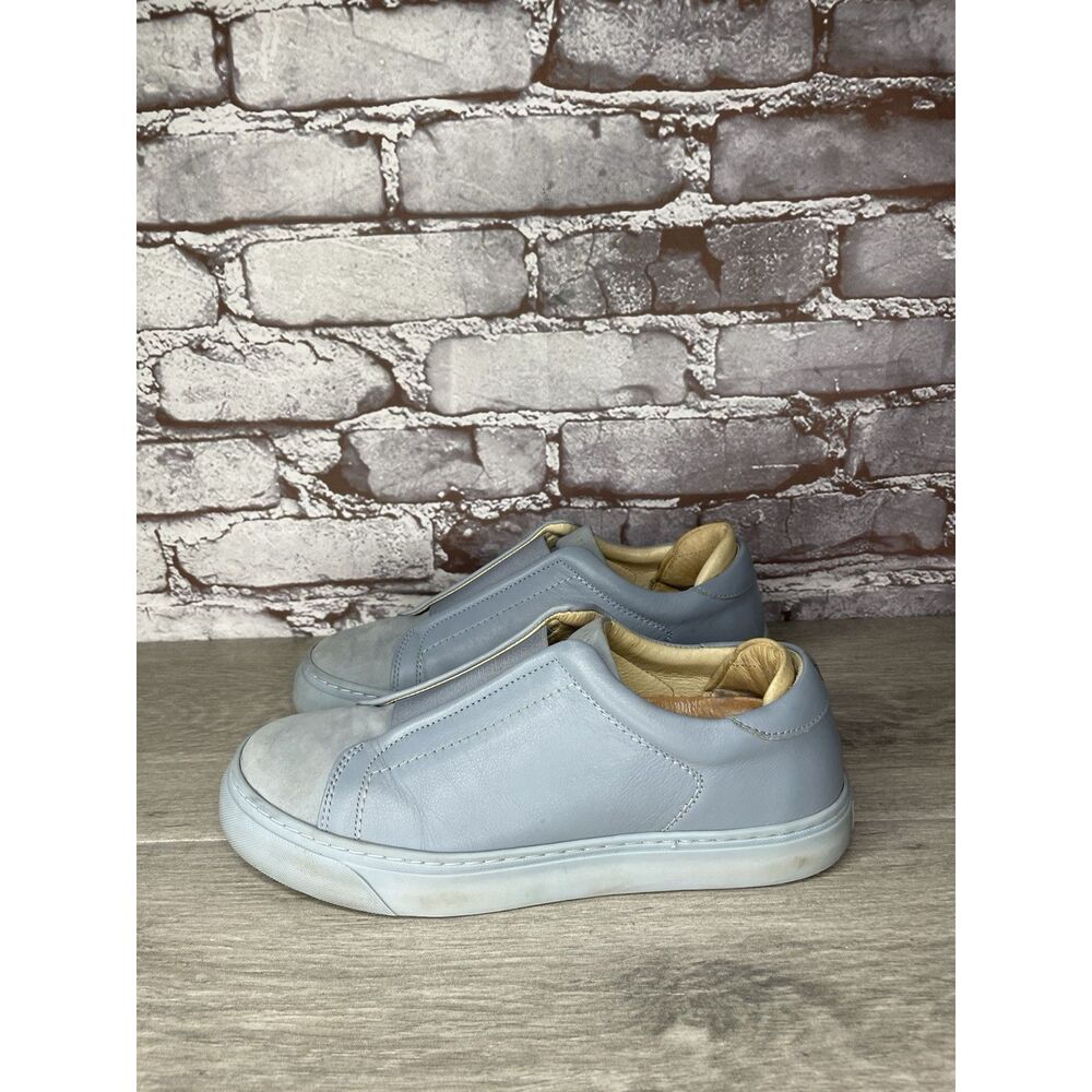 Alma Mater Blue Leather Slip On Casual Sneakers Shoes Women’s Sz 37EU/6.5M US - Picture 11 of 16